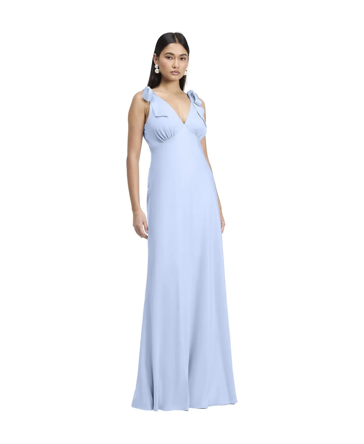 Nora V-Neck Empire Waist Satin Maxi Dress by Ghost London