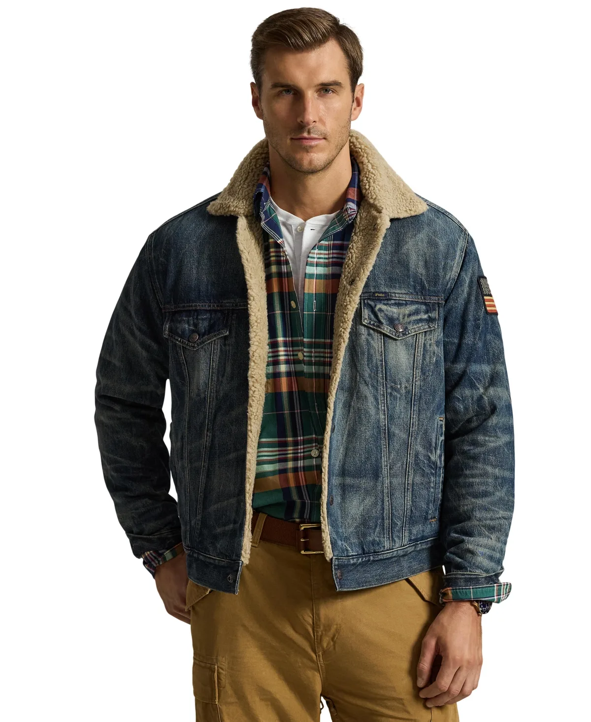 Sherpa-Lined Long-Sleeve Denim Jacket by Polo Ralph Lauren