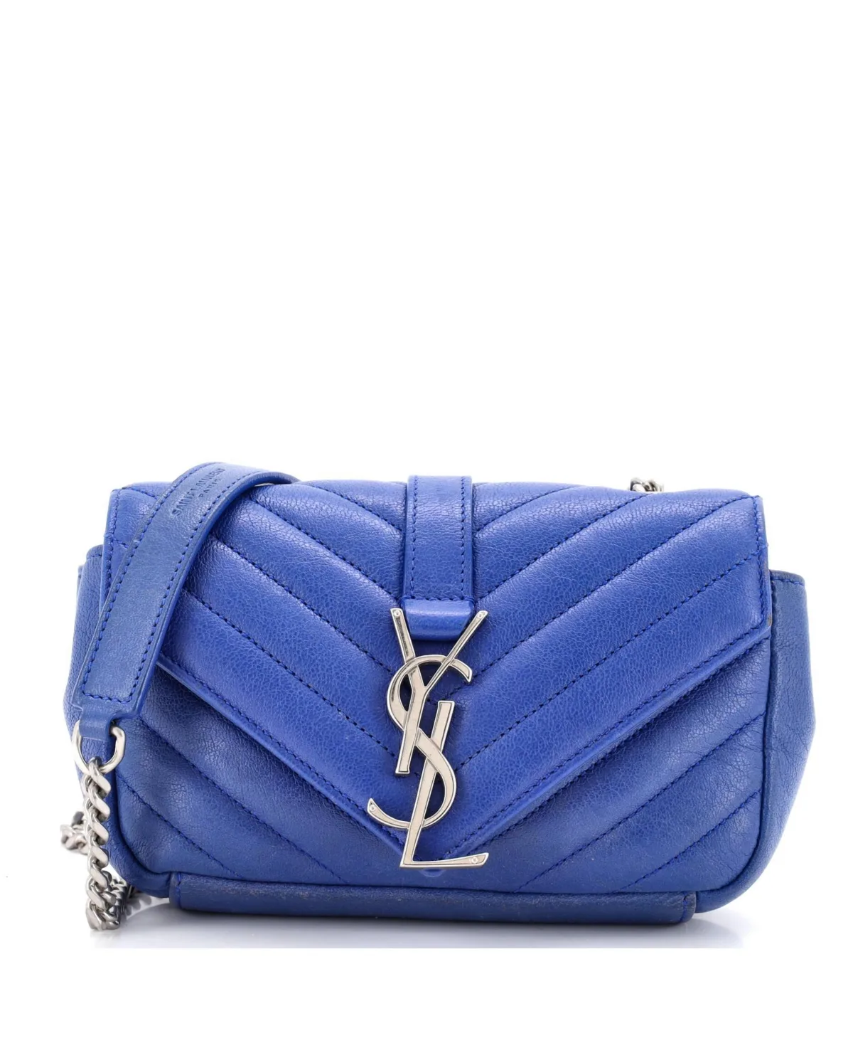 Pre-Owned Baby Classic Monogram Crossbody Bag Matelasse Chevron Leather by Saint Laurent