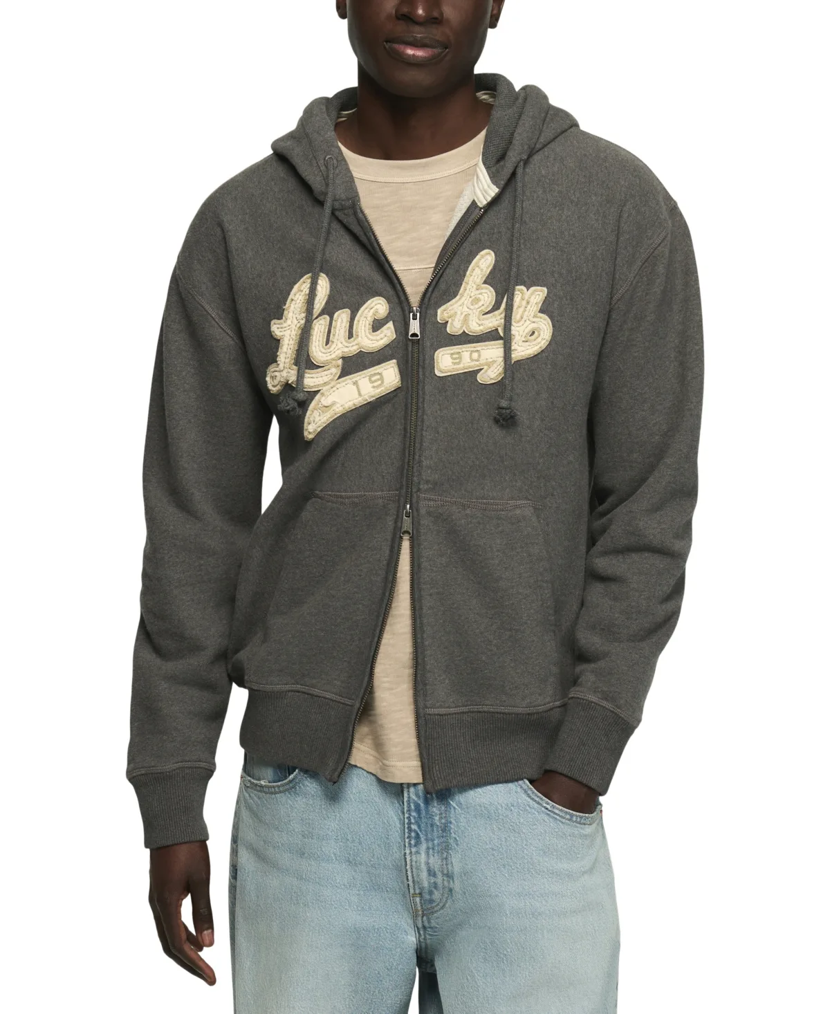Full-Zip Cotton Vintage Hoodie by Lucky Brand