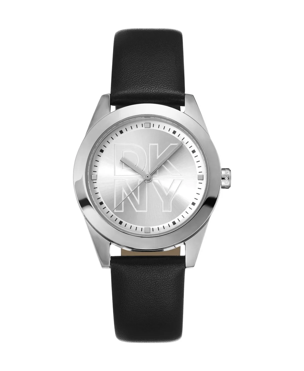 Logo Quartz Leather Strap Watch by DKNY