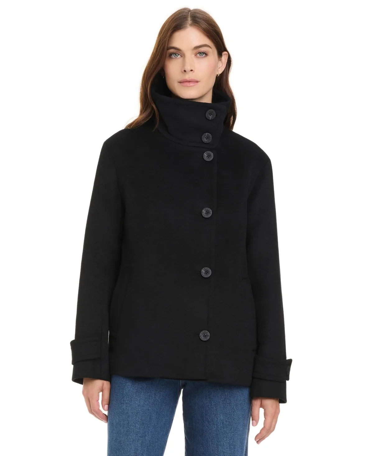 Wool-Blend Short Coat