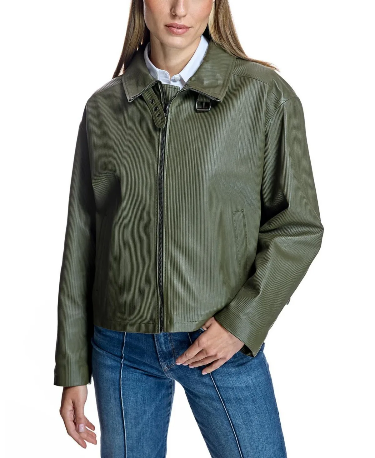 Moto Oversized Leather Jacket by Julia & Stella by Maximilian