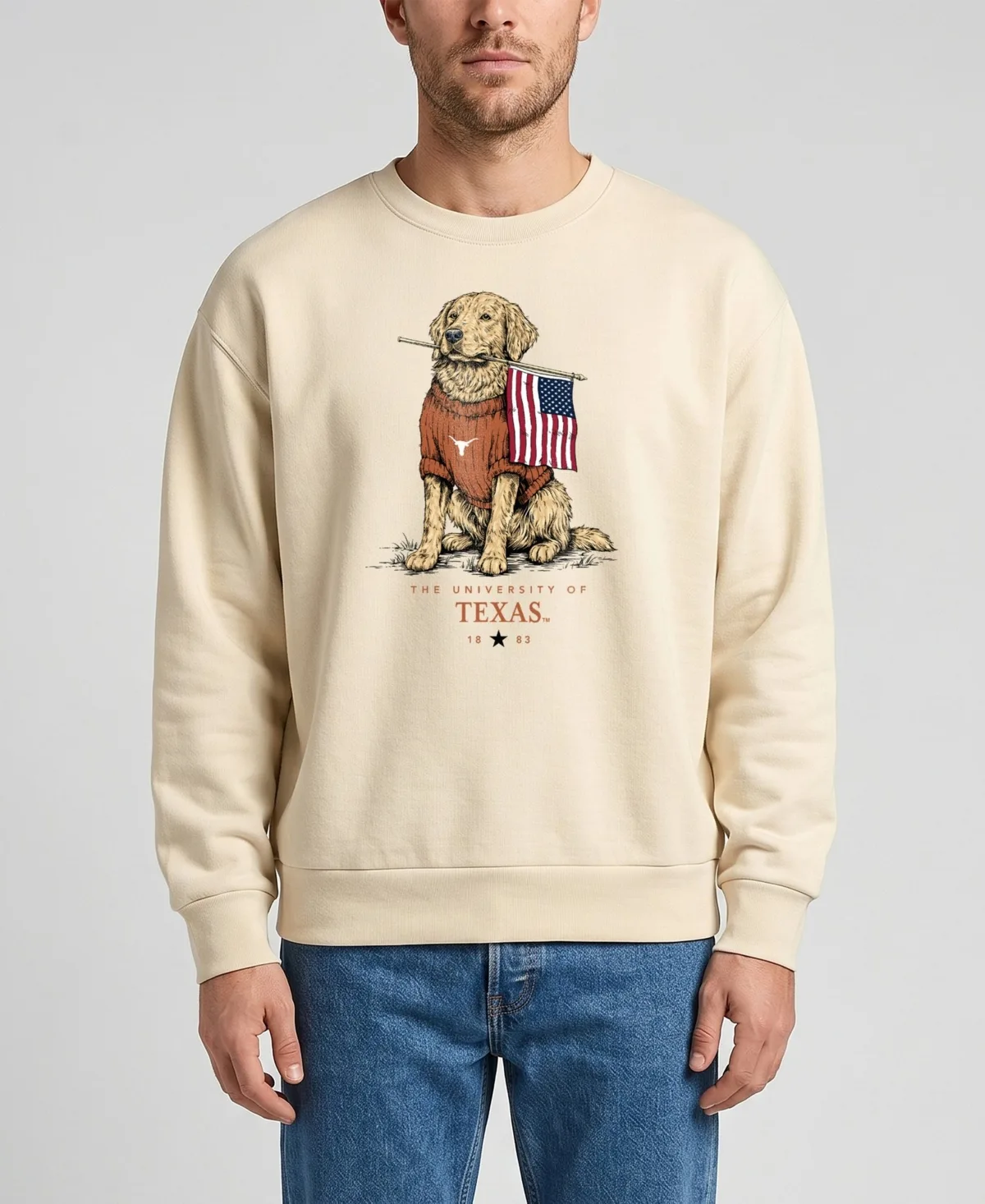 Texas Longhorns Americana Good Boy Ribbed Premium Sweatshirt by Uscape Apparel