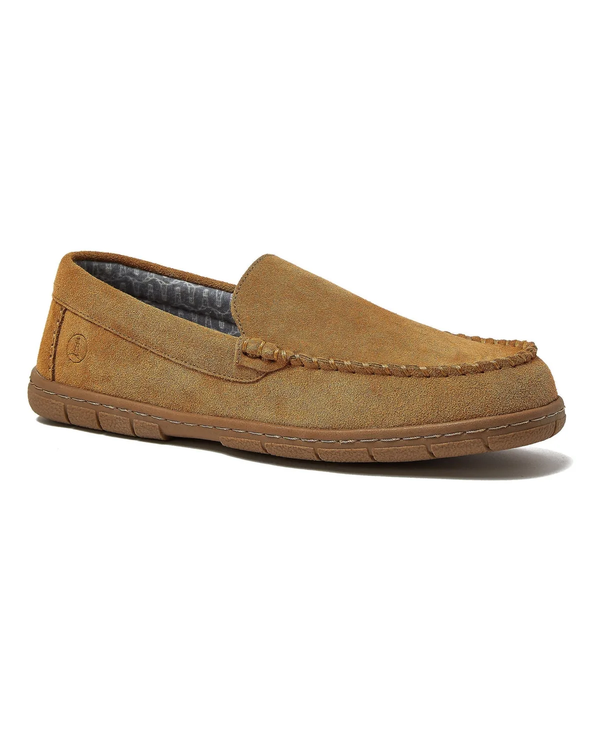 Flannel Lined Suede Slip on Moccasin Slippers by Lands' End