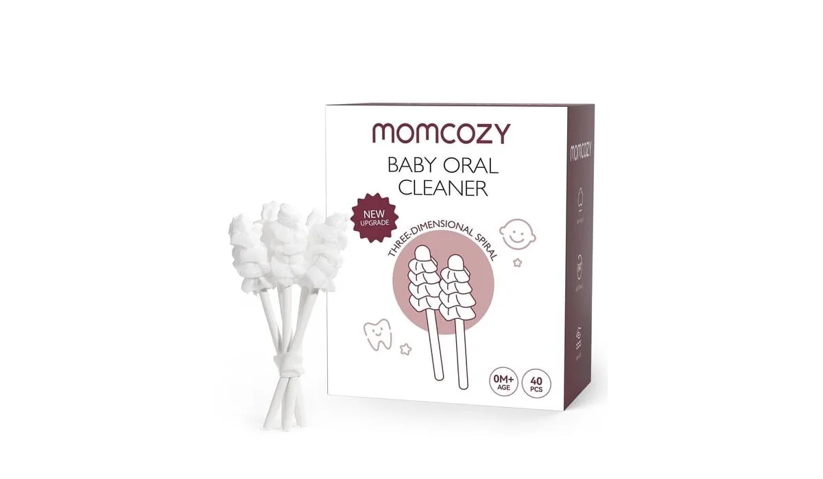 Ages 0-36 Months Disposable 3D Wavy Brush Head Tongue Cleaners, 40-Piece Set by Momcozy