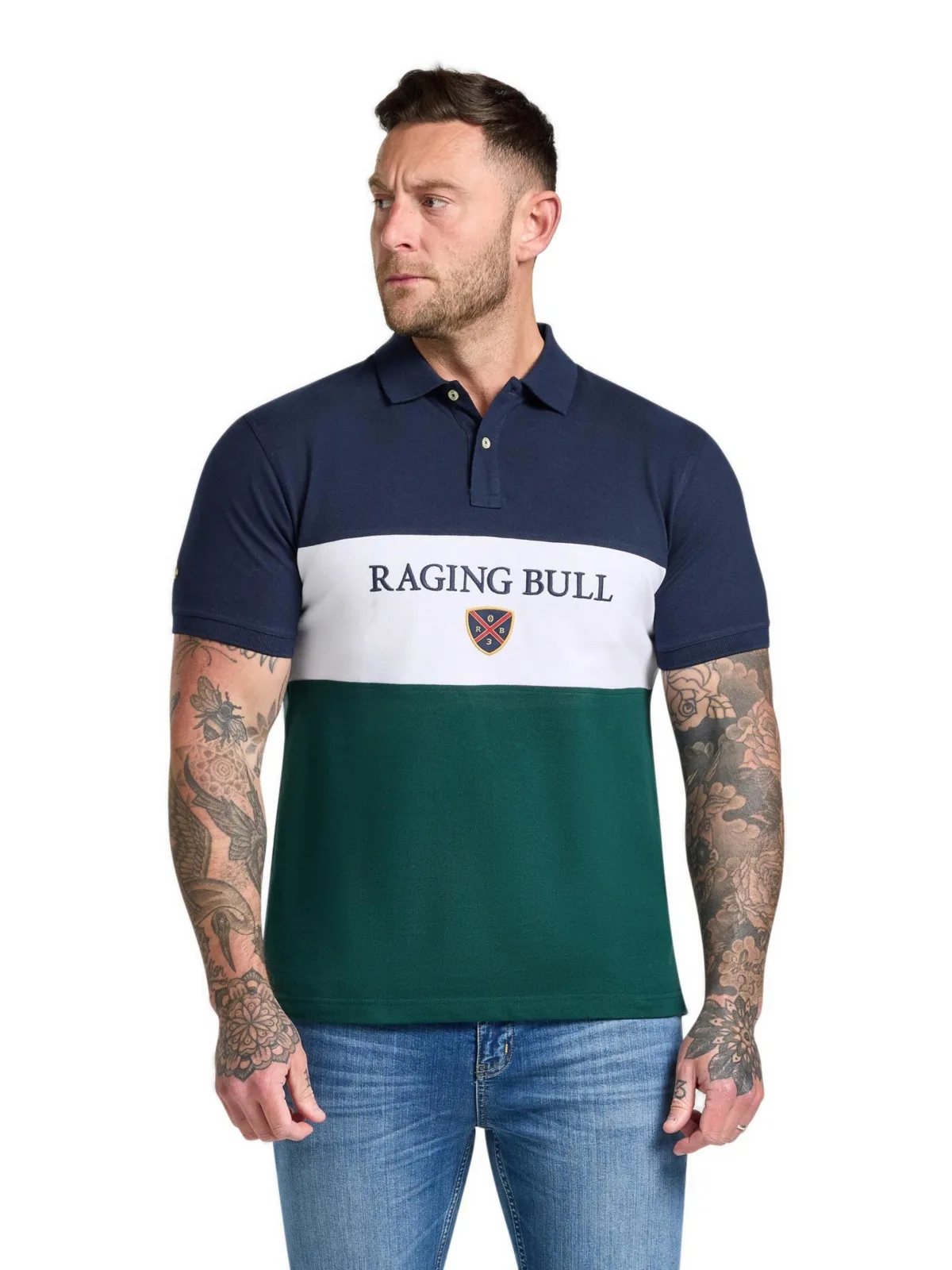 S/S Cut & Sew Panel Pique Polo by Raging Bull