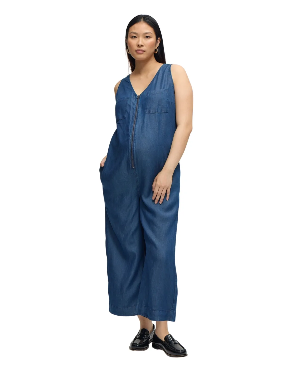 Ingrid + Isabel Wide Leg Chambray Nursing Jumpsuit by Ingrid  Isabel