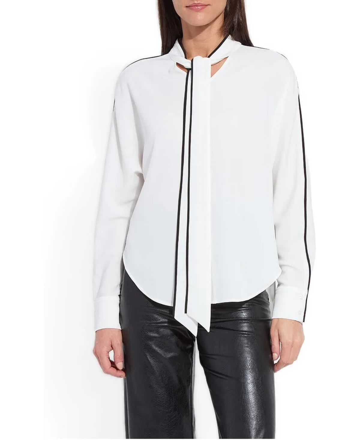 Daphne Dolman Sleeve Bow Neck Blouse by Lysse