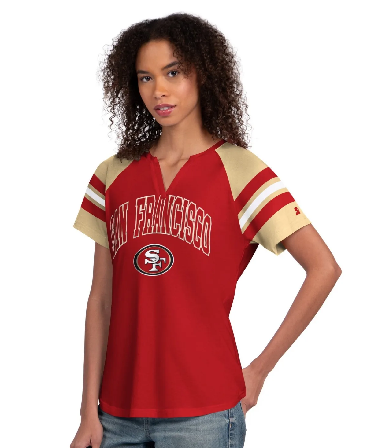 San Francisco 49ers Game on Notch Neck Raglan T-Shirt by Starter