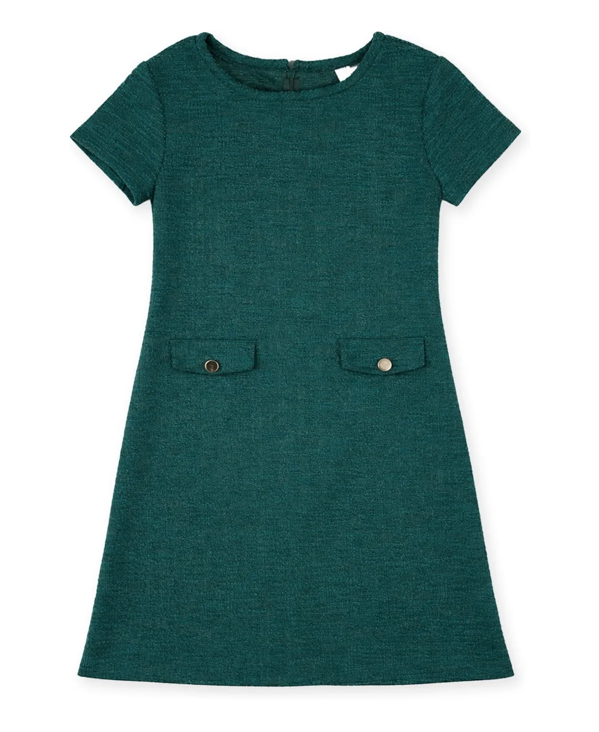 Short-Sleeve Boucle Knit A-Line Dress by Florence Eiseman