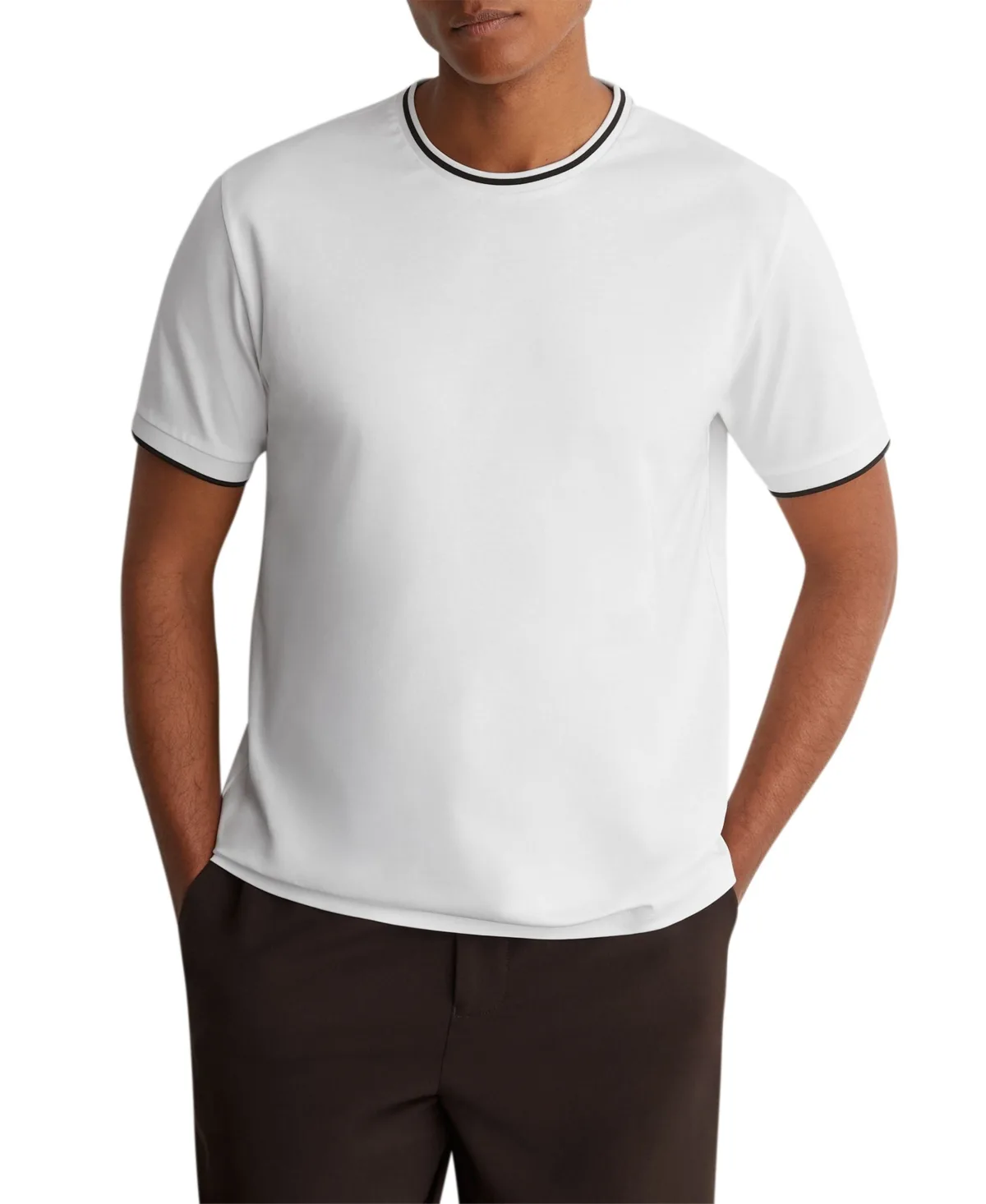 Ainsley Tailored-Fit Contrast Tipping Cotton T-Shirt
