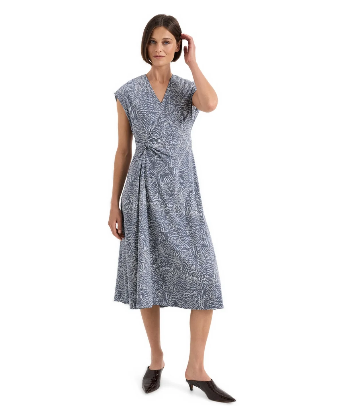 Cotton Jersey V-Neck Twist Dress Made with Organic Cotton