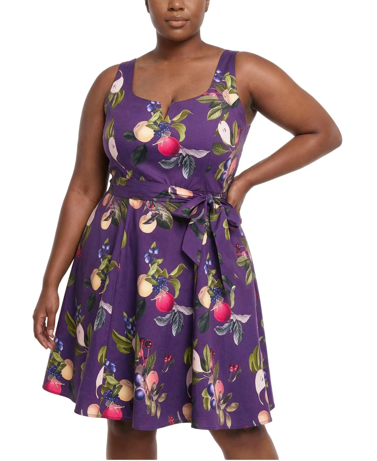 Retro Chic Fit & Flare Floral-Print Knee-Length Dress by Torrid