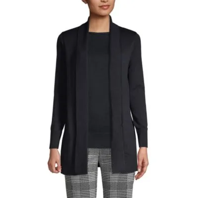 Cotton Modal Shawl Collar Cardigan Sweater by Lands' End