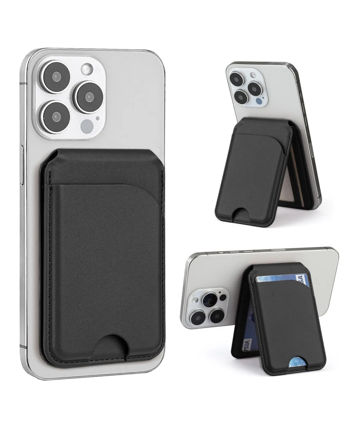 MagSafe Leather Wallet and Adjustable Phone Stand for iPhone 17-12 Series by Alpha Digital