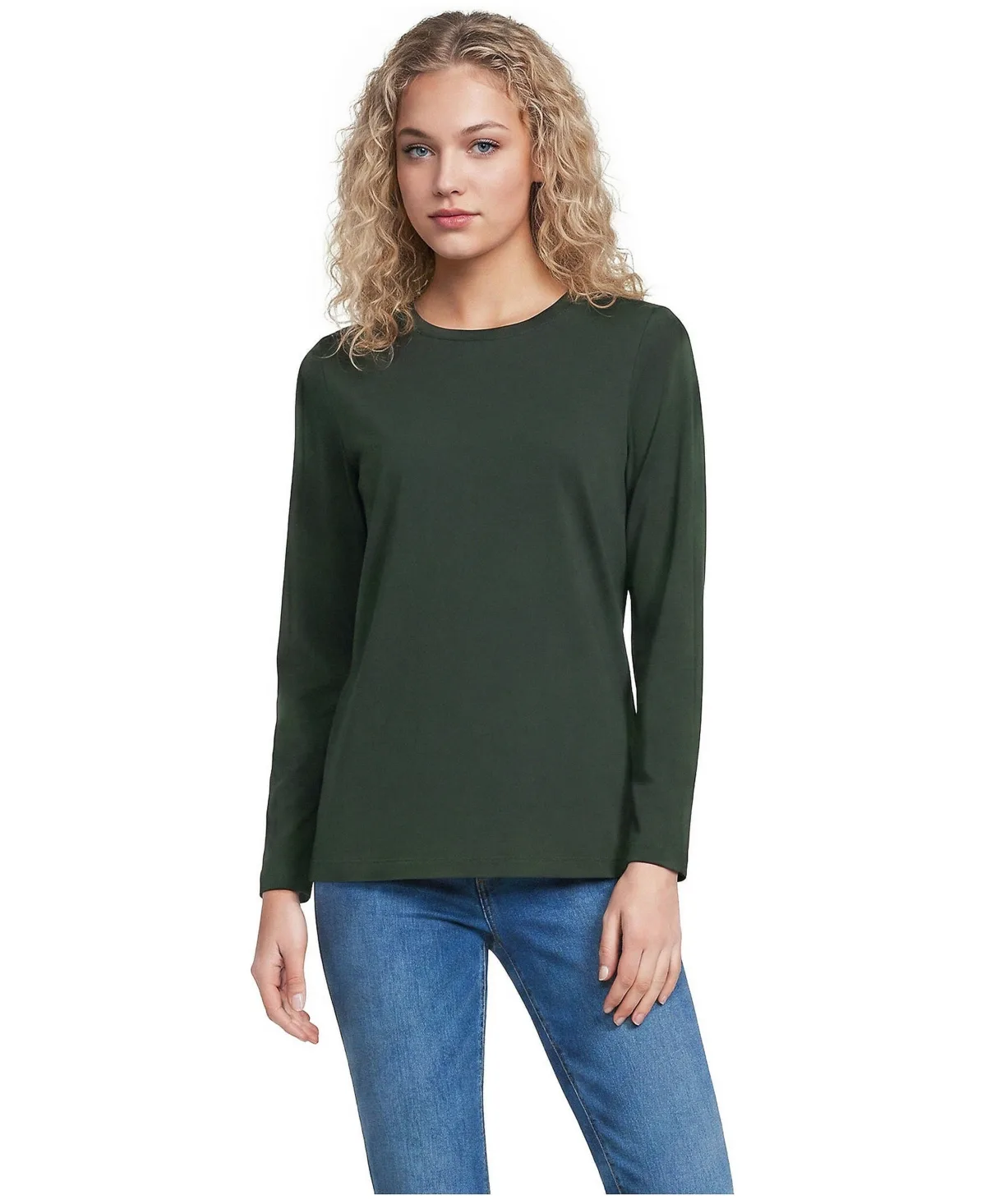 Supima Cotton Long Sleeve Crewneck T-Shirt