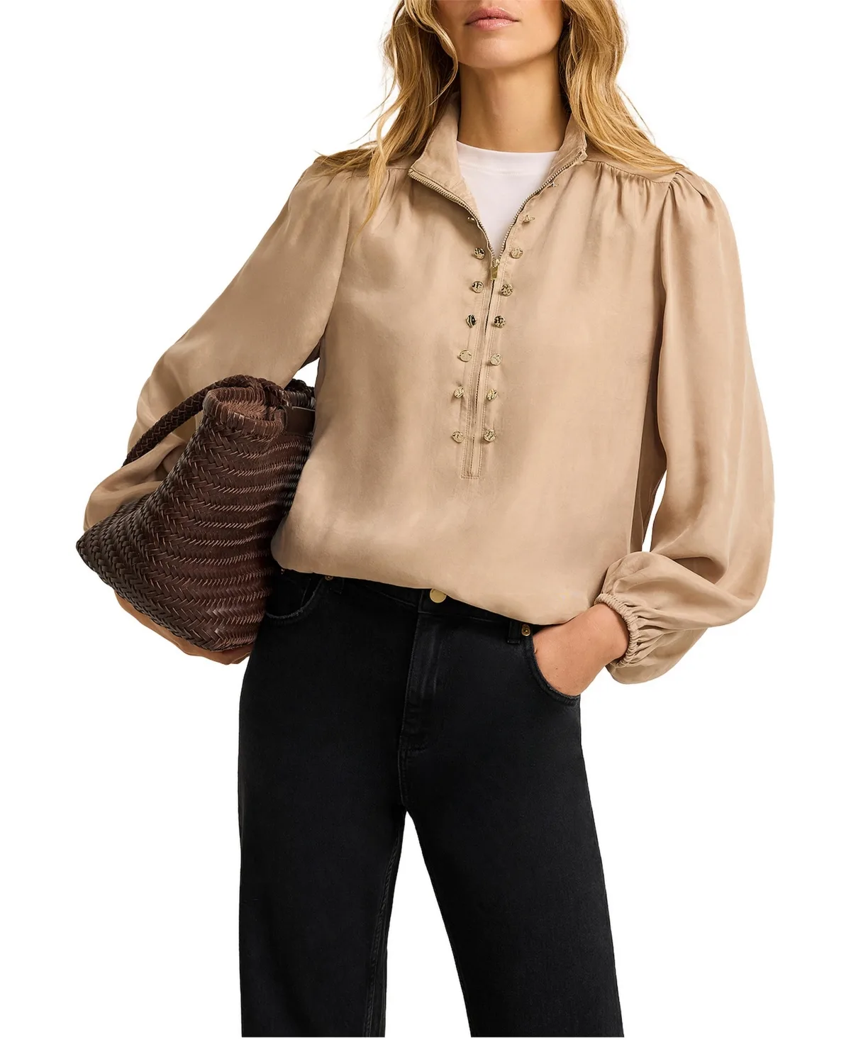 Button Detail Blouse by Mint Velvet