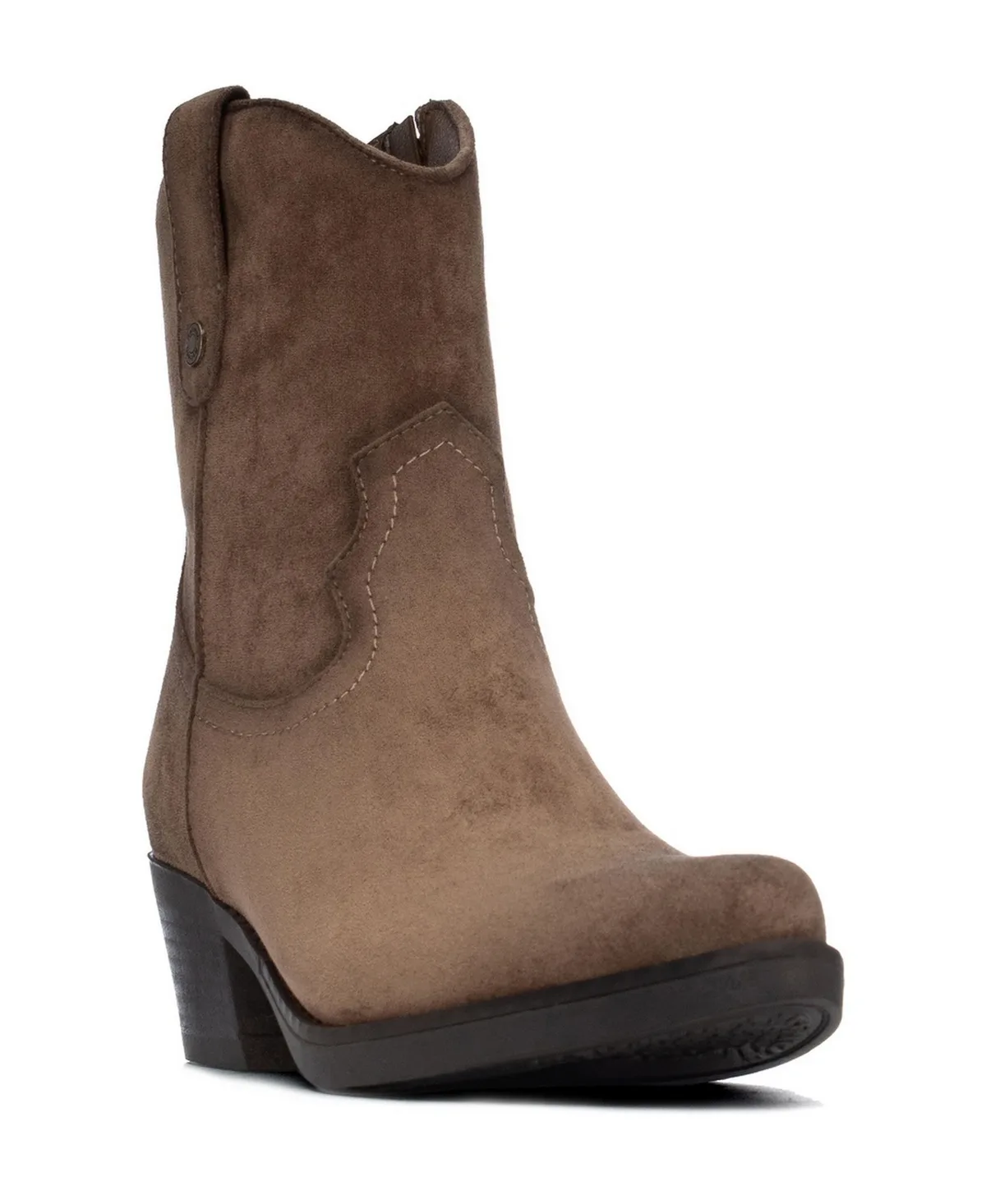 Suede Western Almond-Toe Ankle Booties by Xti