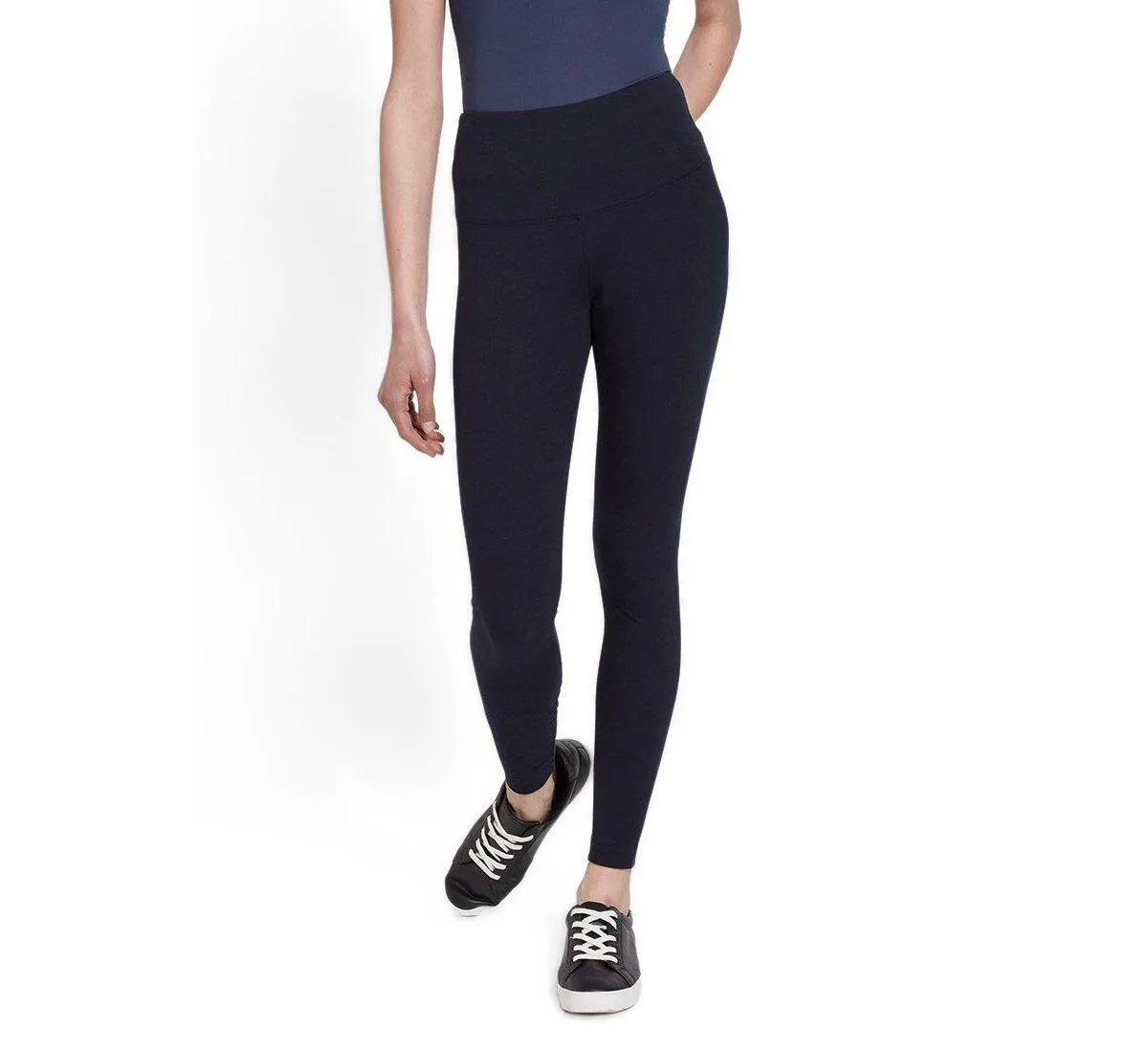 High-Waisted 4-Way Stretch Classic Cotton-Blend Leggings