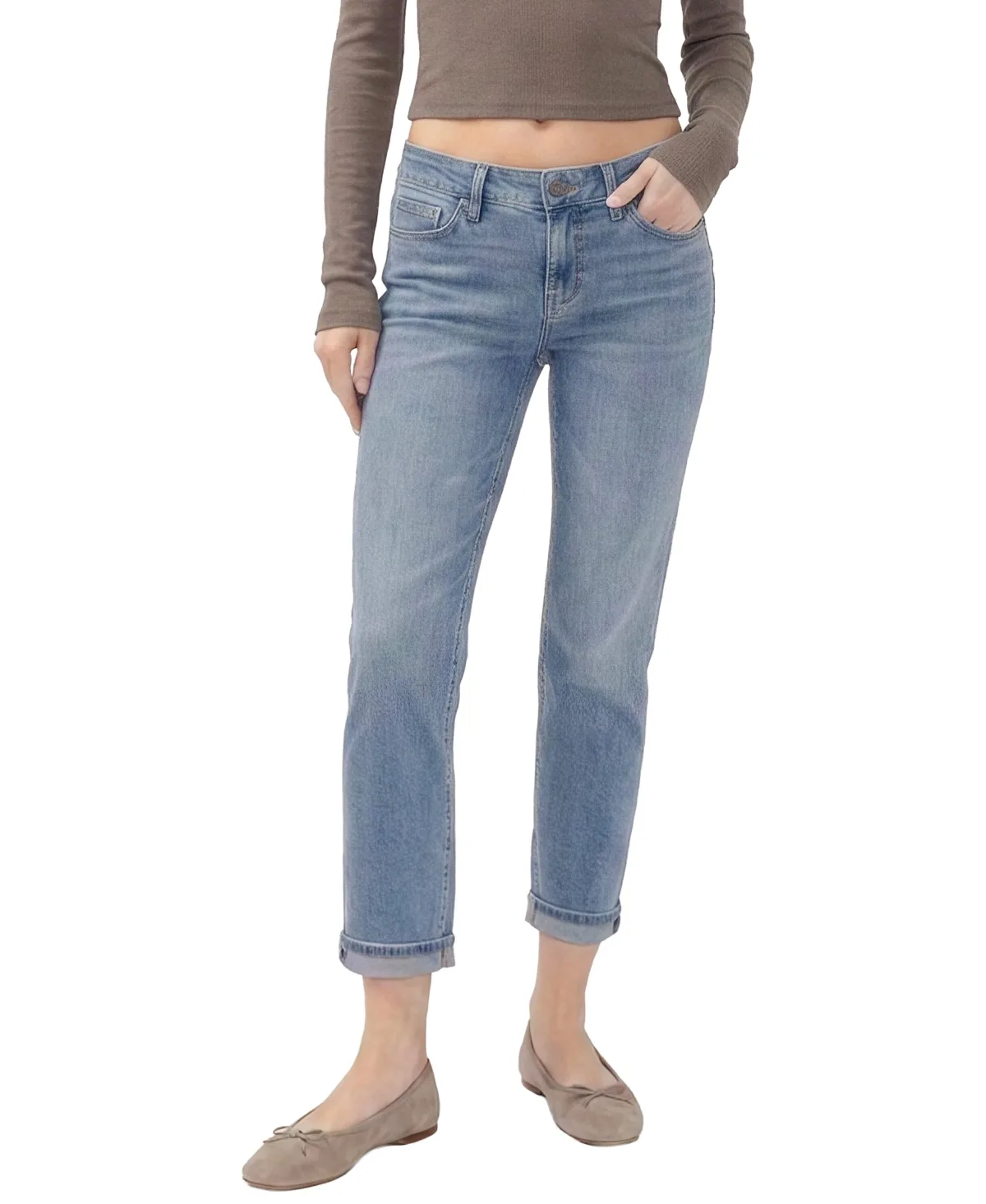 Boyfriend Slim Low-Rise Jeans by Silver Jeans