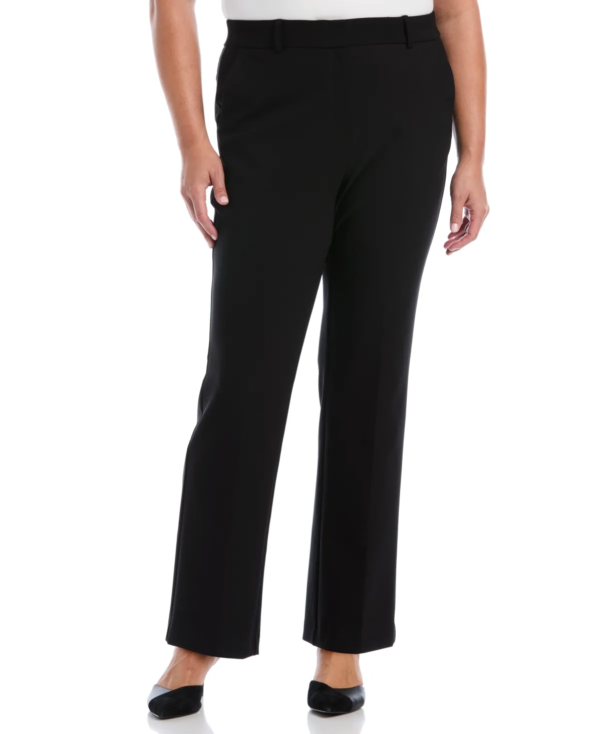 High-Rise Bootcut Double-Weave Pants by Rafaella