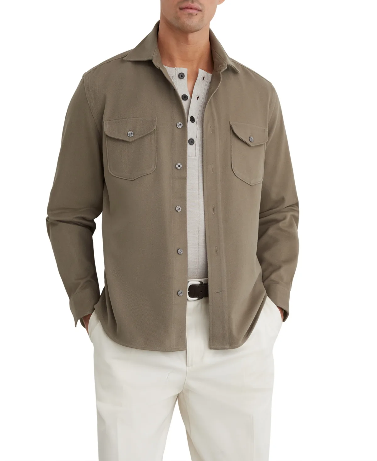 Astra Long-Sleeve Cotton-Twill Regular-Fit Shirt by Reiss