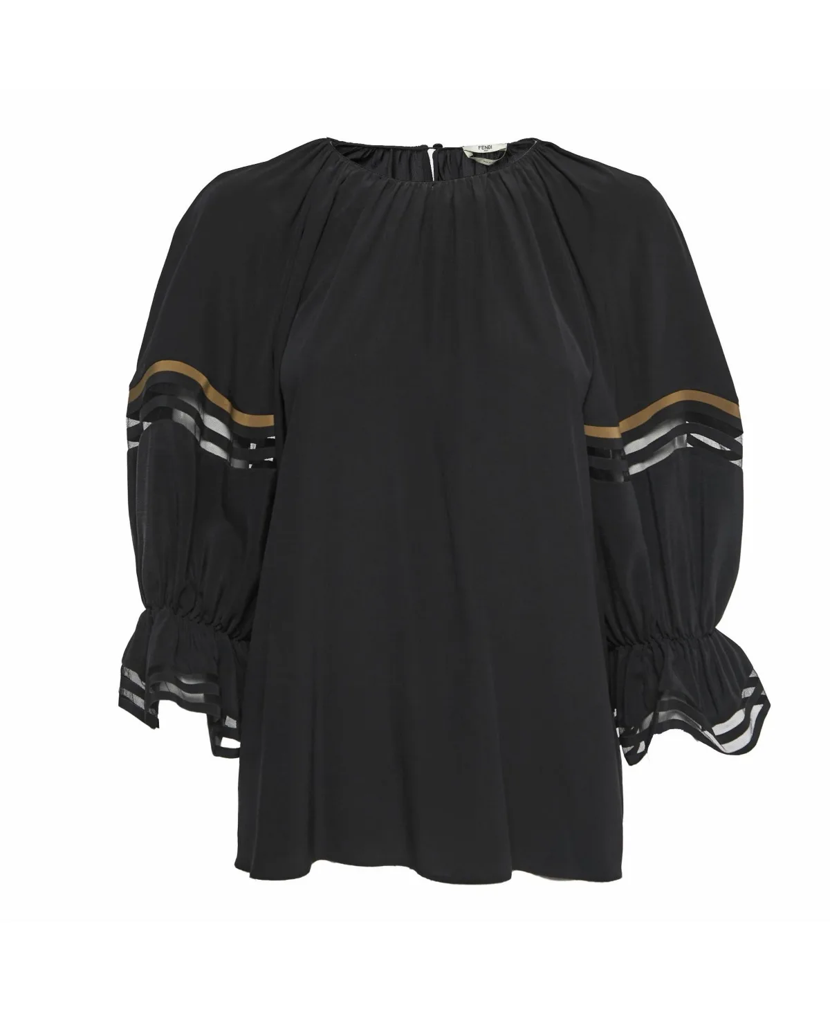Pre-Owned Fendi Silk Balloon Sleeve Top by FENDI