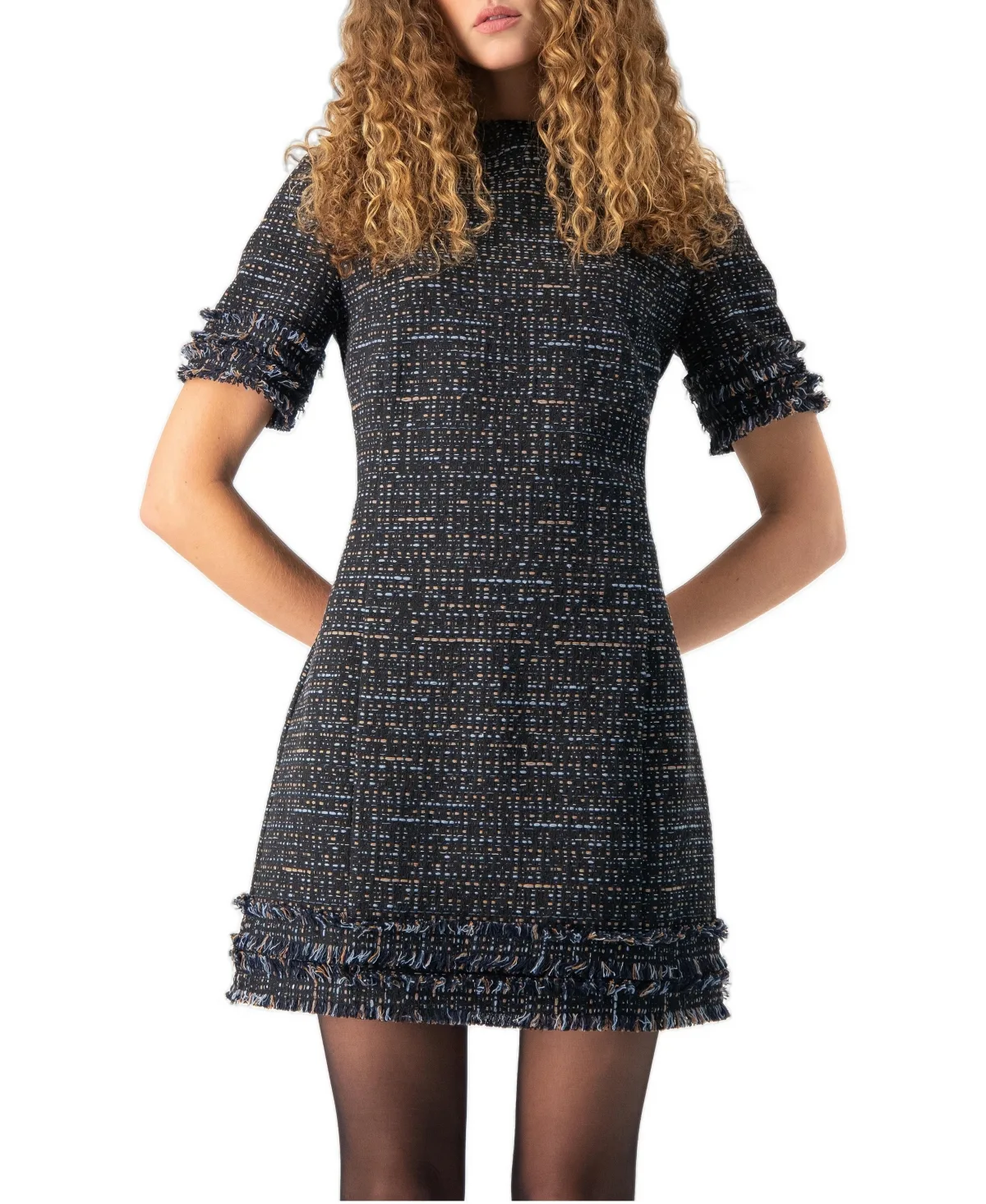 Tweed Fringe Sheath Dress