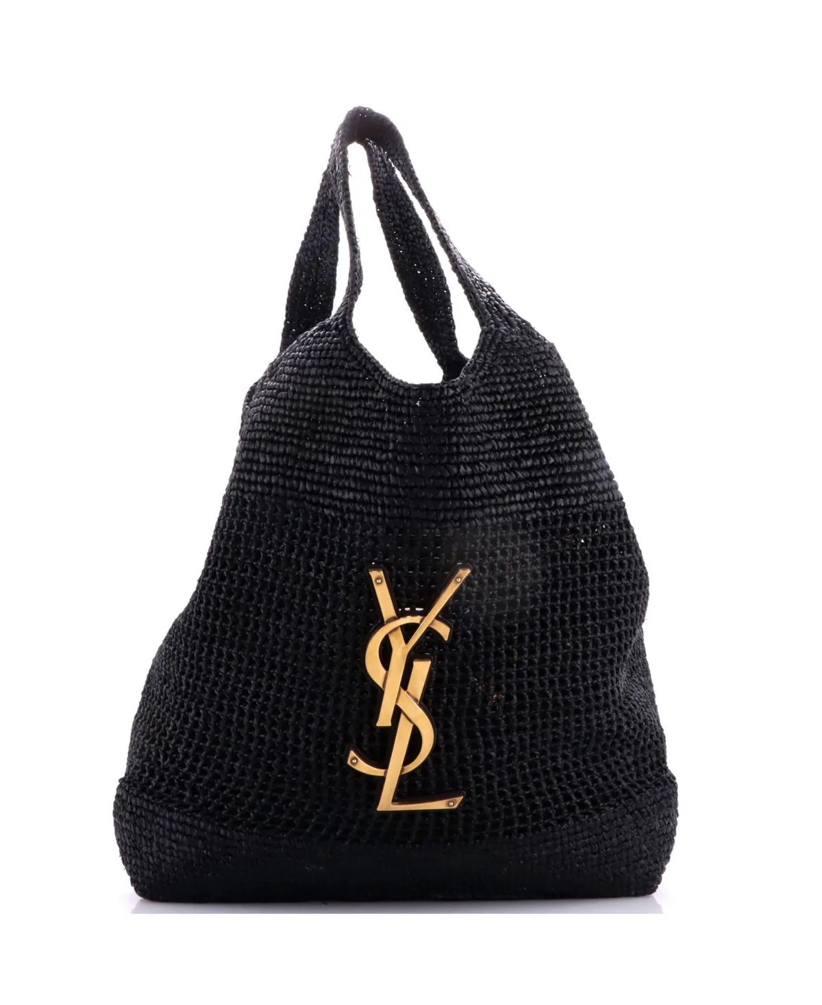 Pre-Owned Saint Laurent Maxi Icare Shopping Tote Raffia by Saint Laurent