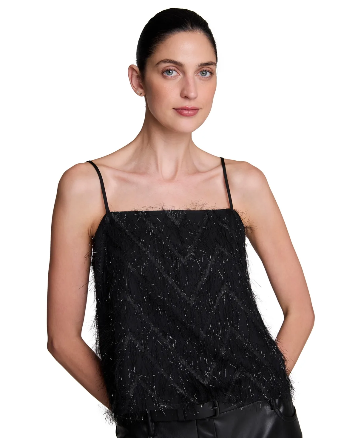 Textured Chevron Crop Camisole by Kenneth Cole