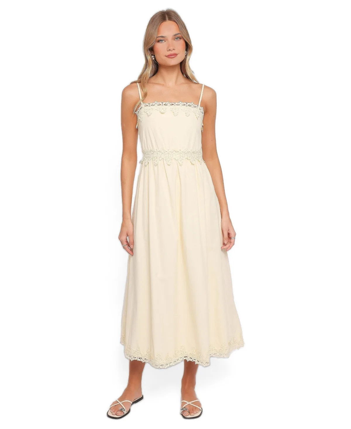 Kiana Square-Neck Midi Dress by Petal and Pup