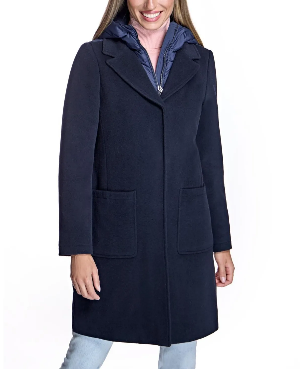 Cashmere Blend and Puffer Hooded Coat by Julia & Stella by Maximilian