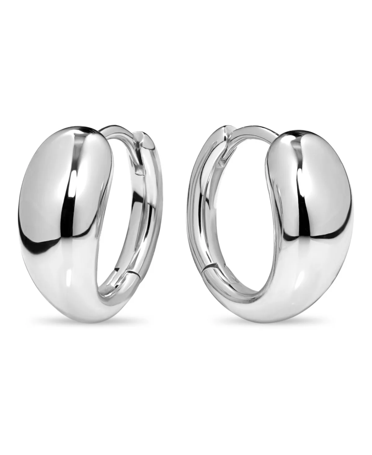 Small Teardrop Sterling Silver Hoop Earrings by Devata