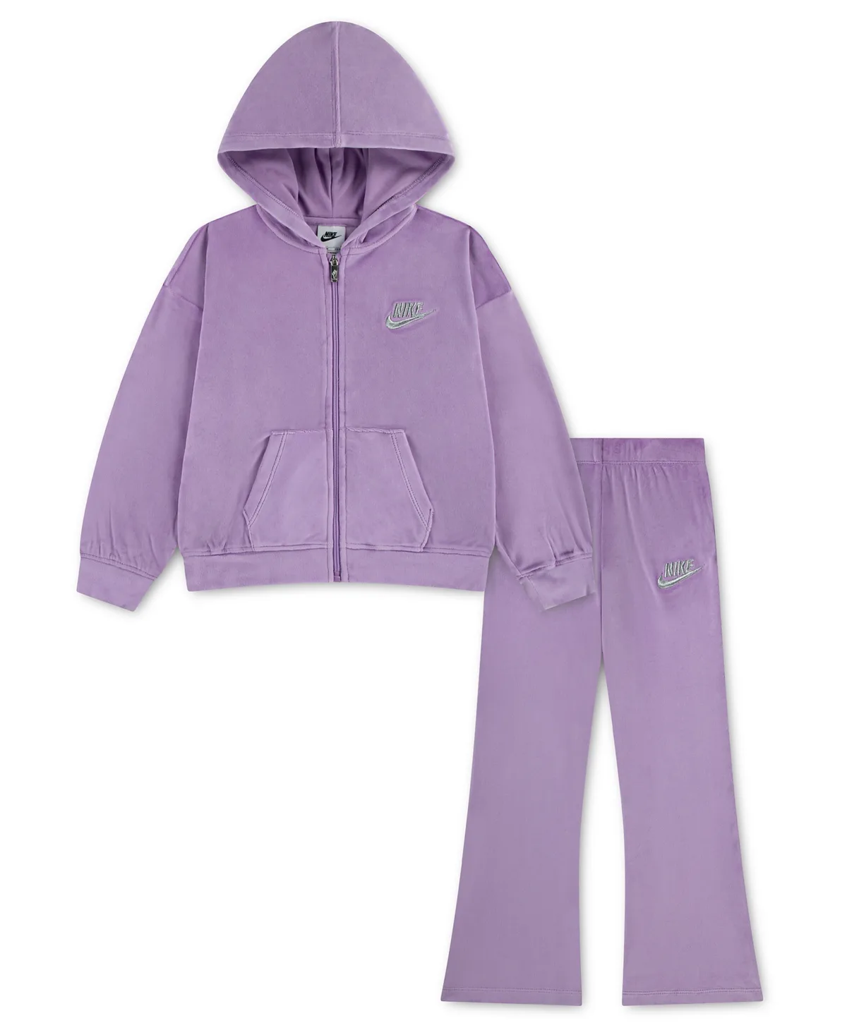 2-Piece Hoodie and Velour Flared Leggings Set by Nike