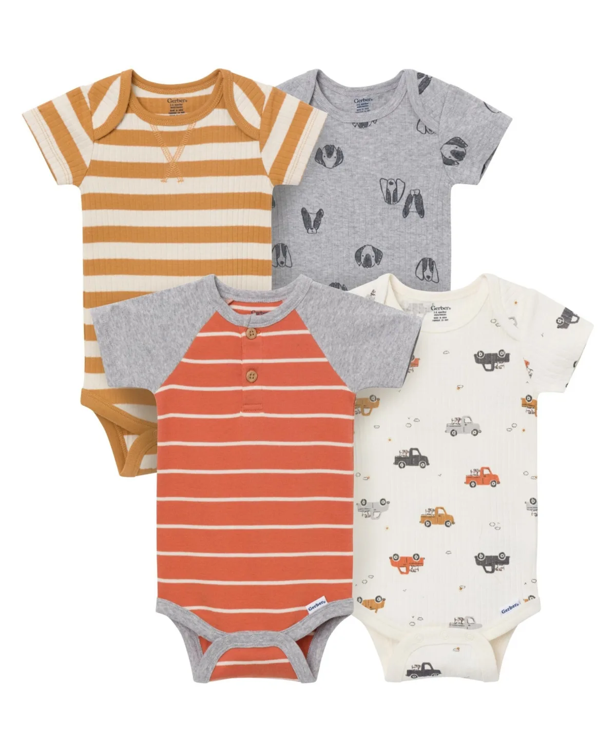 4-Pack Short Sleeve Bodysuits by Gerber