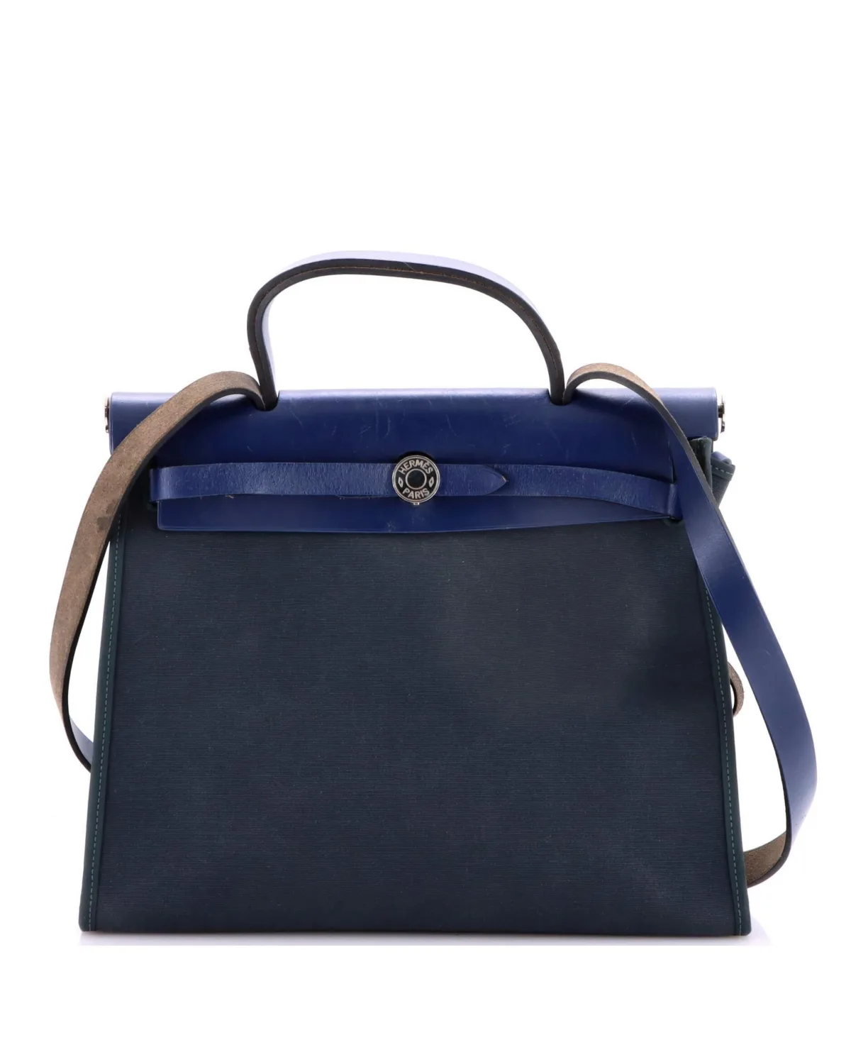 Pre-Owned Hermes 31 Herbag Zip Leather and Toile by Hermes