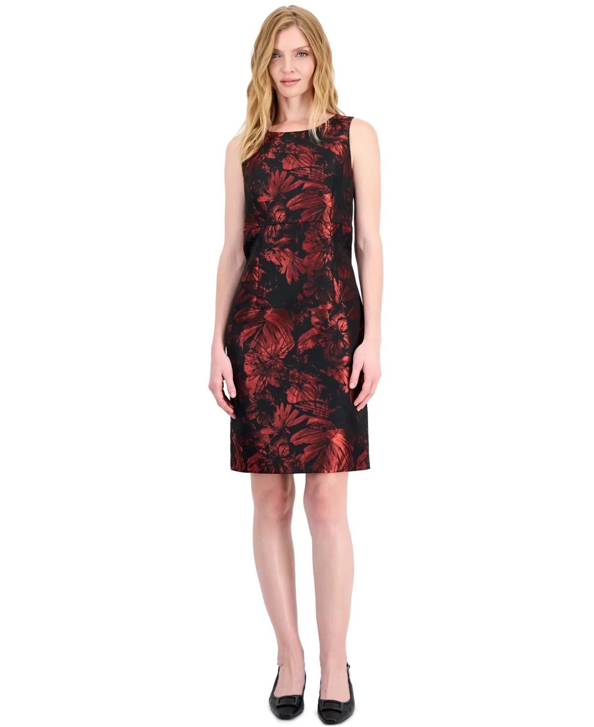 Empire Waist Seam Floral-Print Dress by Kasper