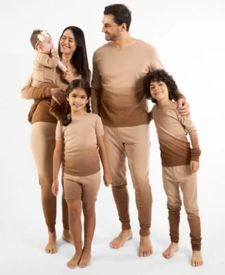 Matching Family Beige Ombre Tie Dye Cotton Pajamas by Leveret