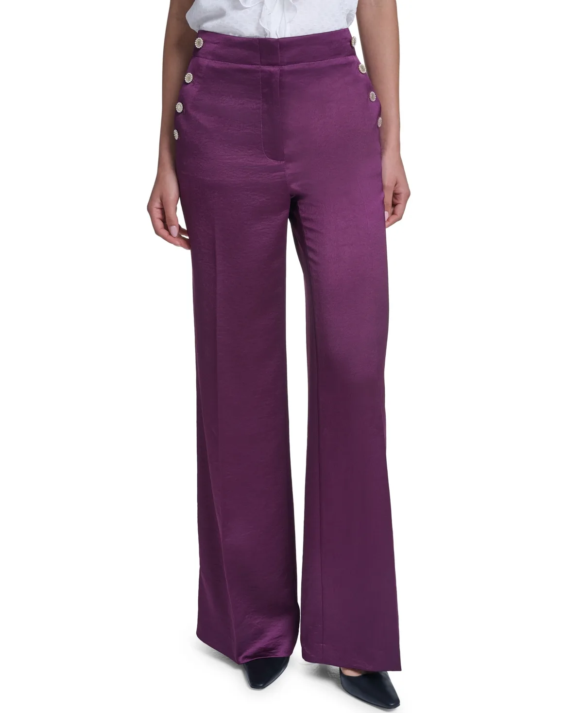 High-Waist Wide-Leg Pants by Karl Lagerfeld