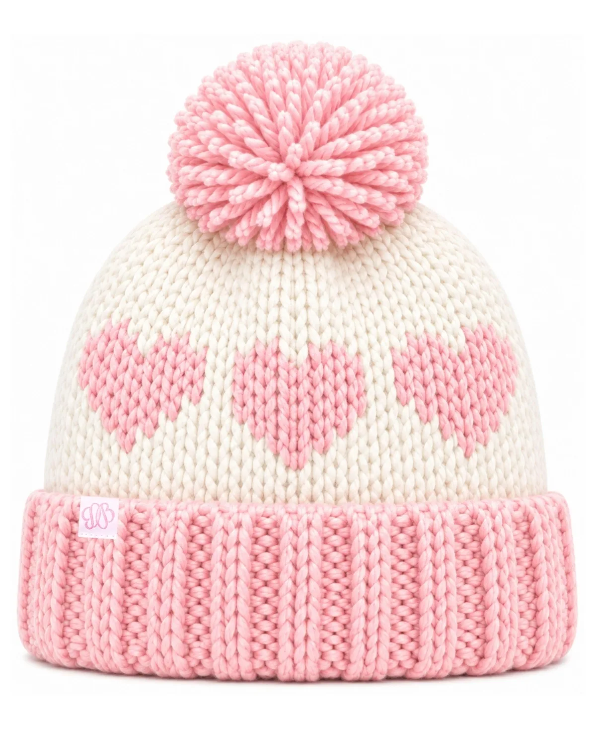Hearts Pom Pom Beanie by Bits & Bows