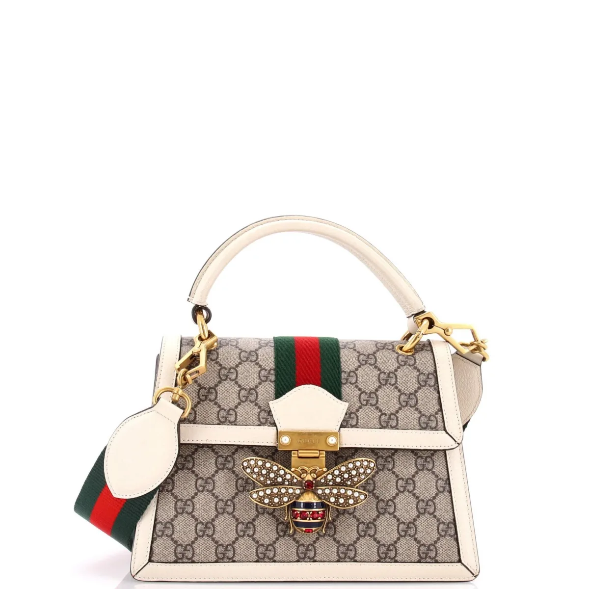 Pre-Owned Gucci Small Queen Margaret Top Handle Bag GG Coated Canvas with Leather