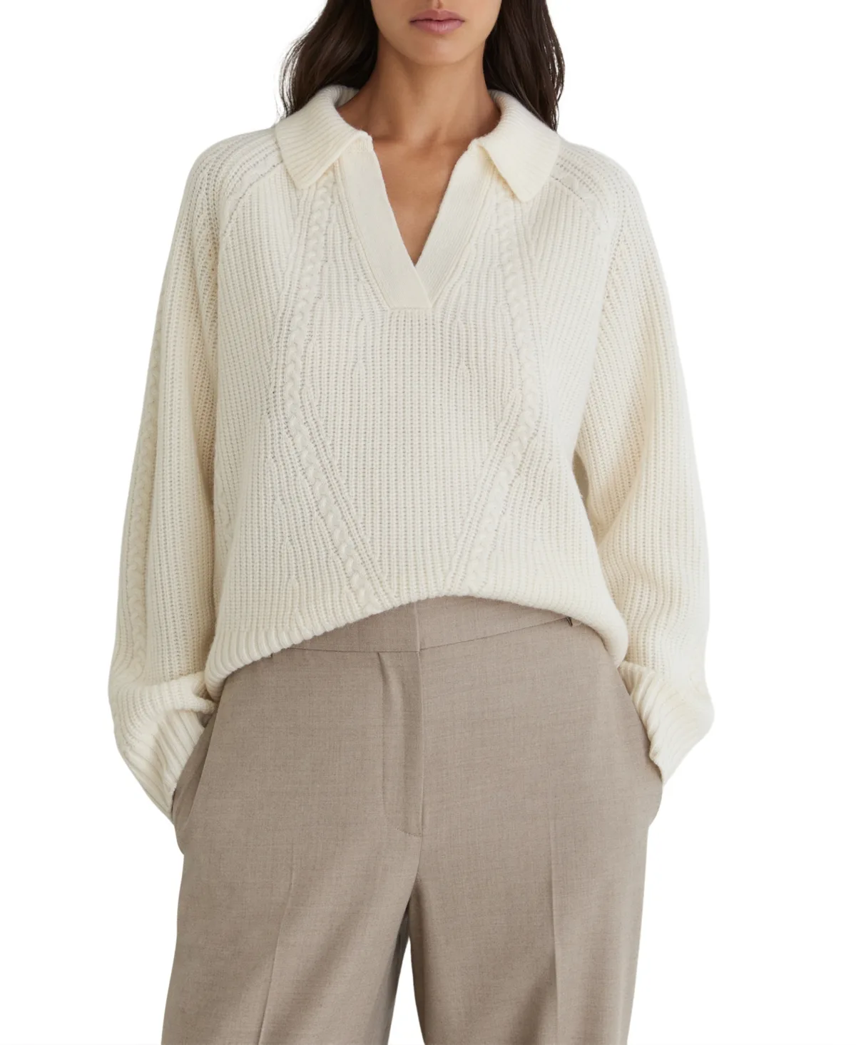 Cable-Knit Wool-Cashmere Blend Pullover Sweater by Reiss