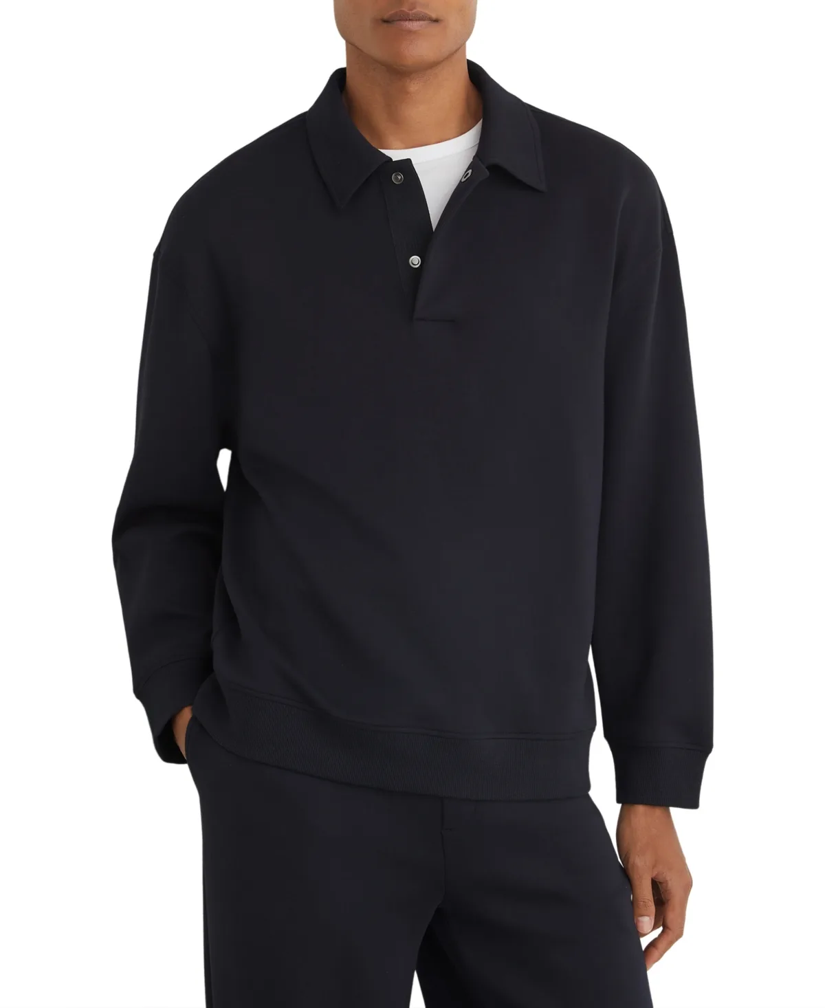 Brooks Cotton-Modal Blend Relaxed-Fit Polo Sweatshirt