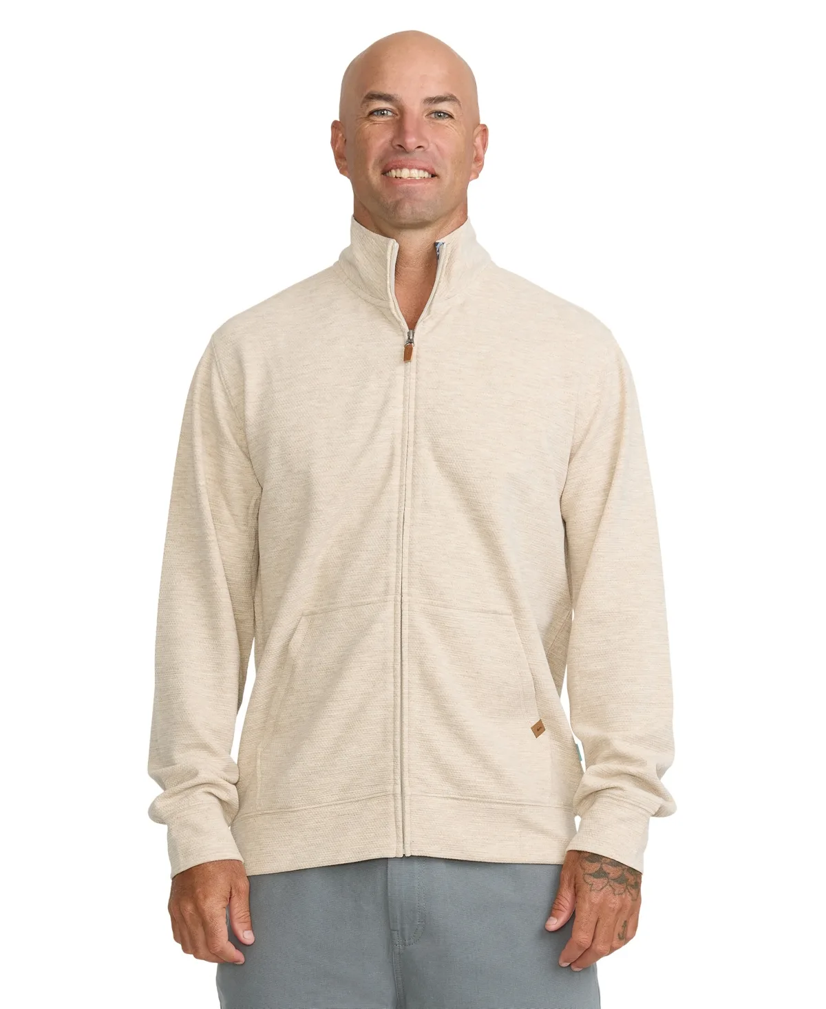 Coastal Texture Full Zip Mock Neck Shirt by Quiksilver