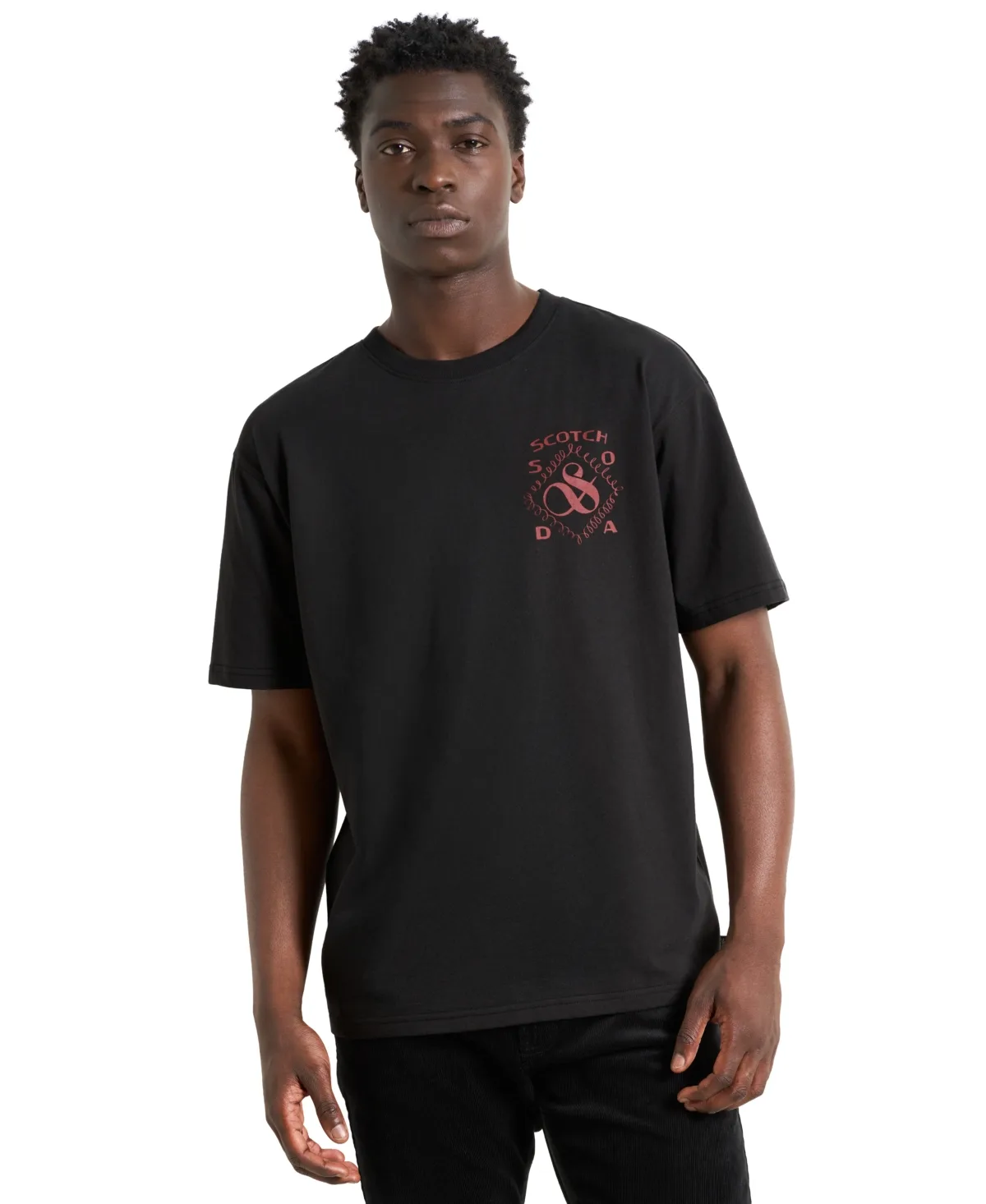 Front Chest Artwork Graphic Crewneck T-Shirt by Scotch & Soda