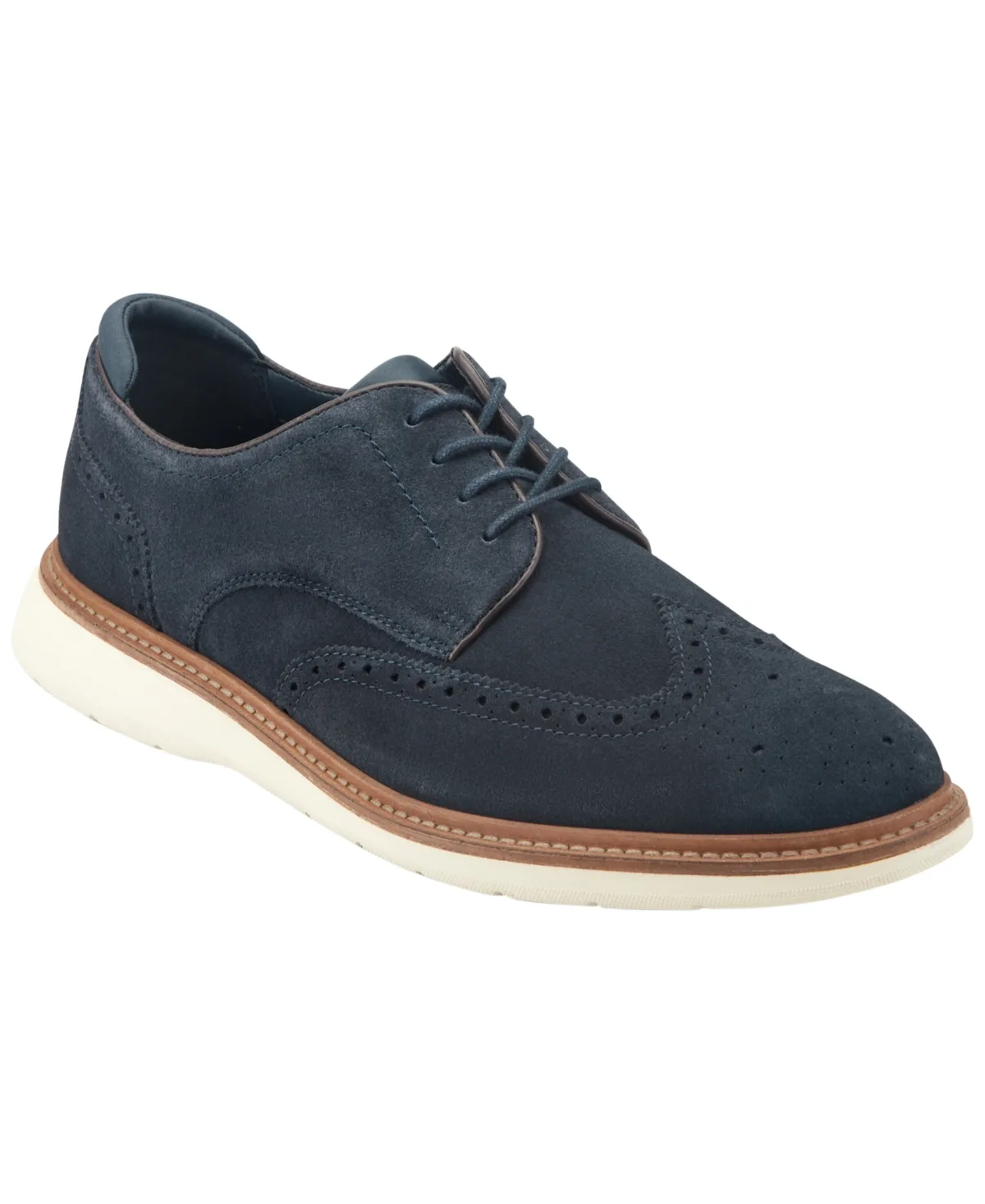 Melrose Casual Wingtip Oxfords - Dark Blue Suede by Rockport