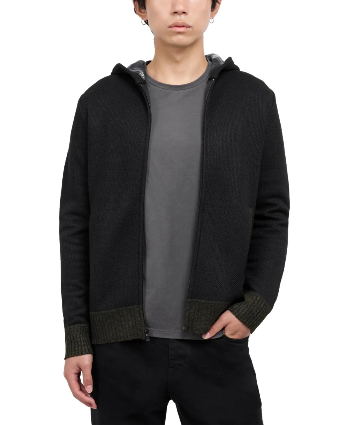 Azure Full-Zip Fleece-Lined Hooded Sweater