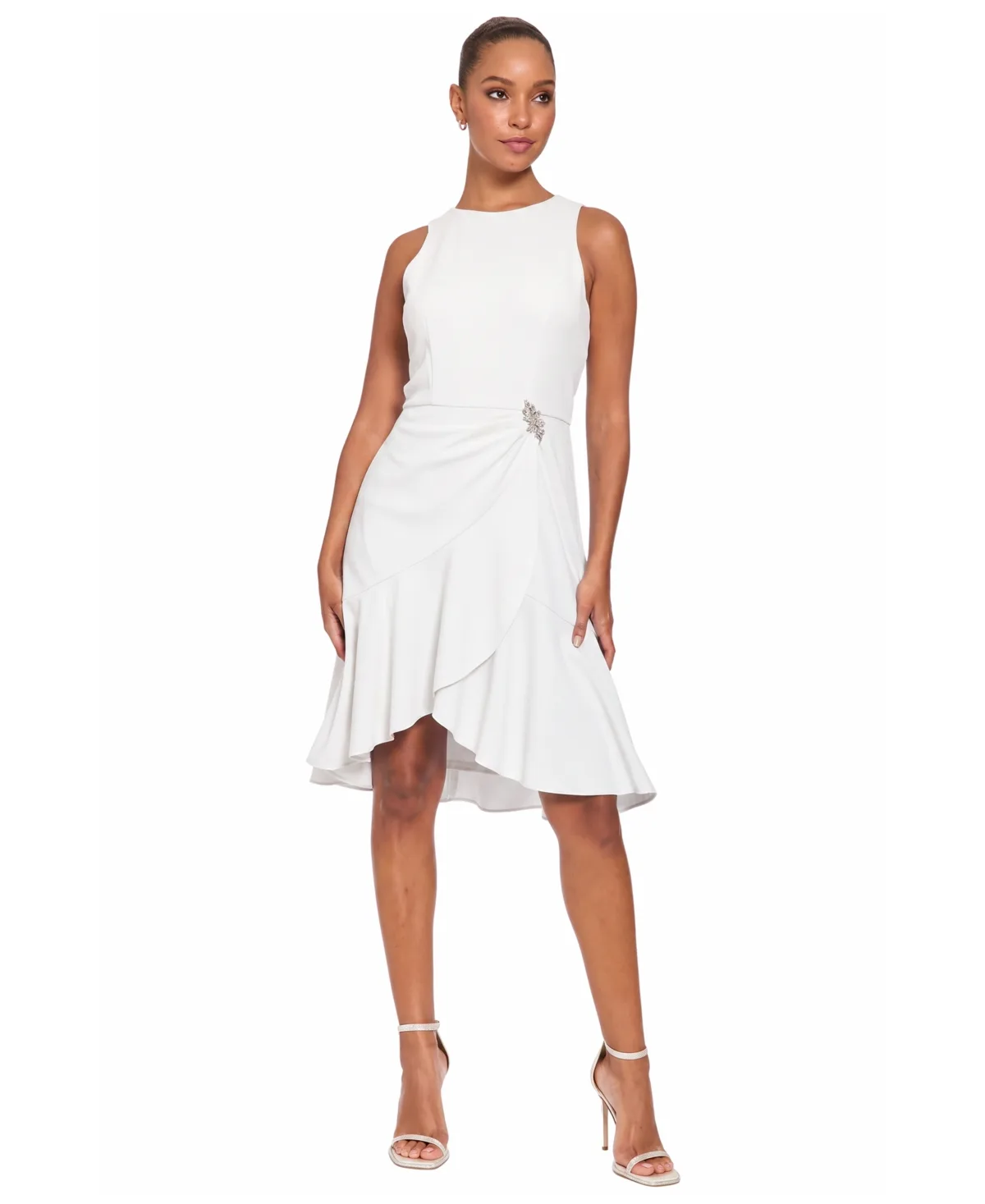 Ruffled-Hem High-Low Crewneck Dress by Ivy  Blu