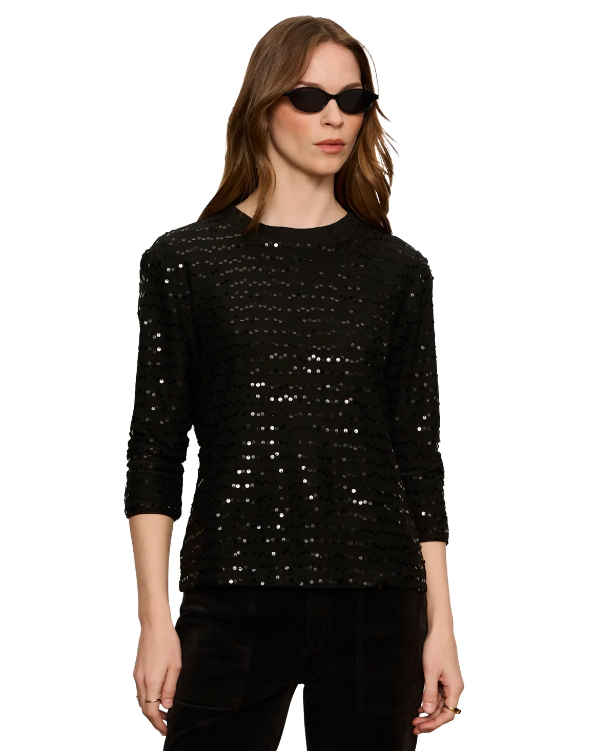 3/4-Sleeve Sequin T-Shirt by Sanctuary